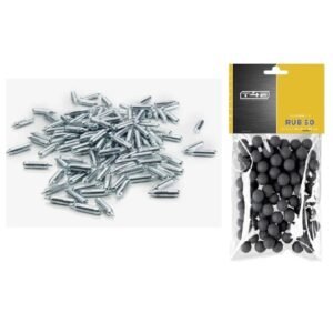 Pack bolsa 100 bolas de caucho calibre .50 + 10 Capsulas CO2 12g